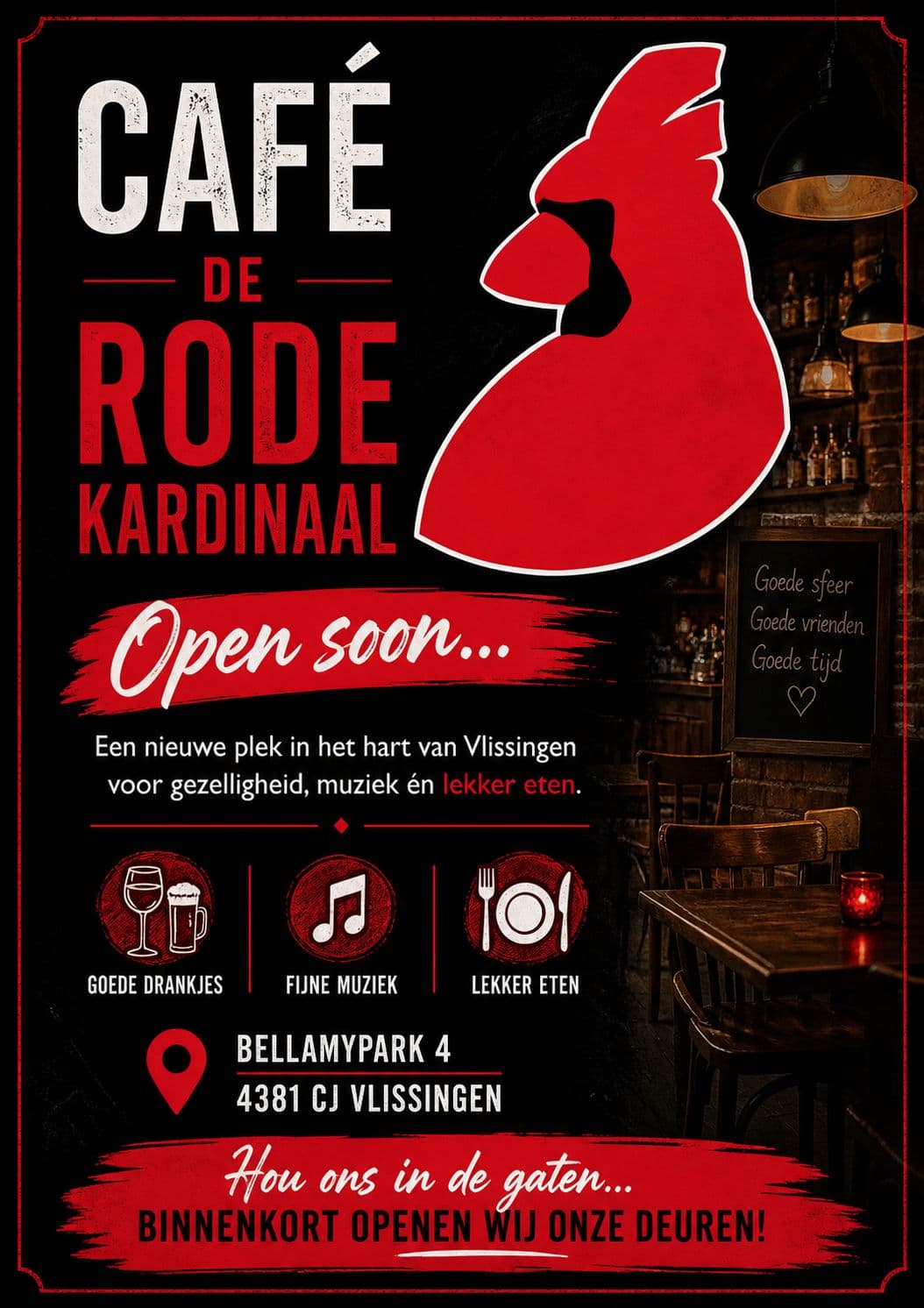 Café De Rode Kardinaal – Vooropening poster